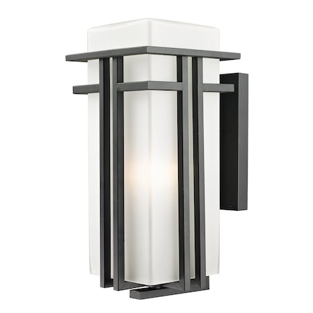 Z-Lite Abbey Outdoor Wall Light, Black & Matte Opal 549B-BK